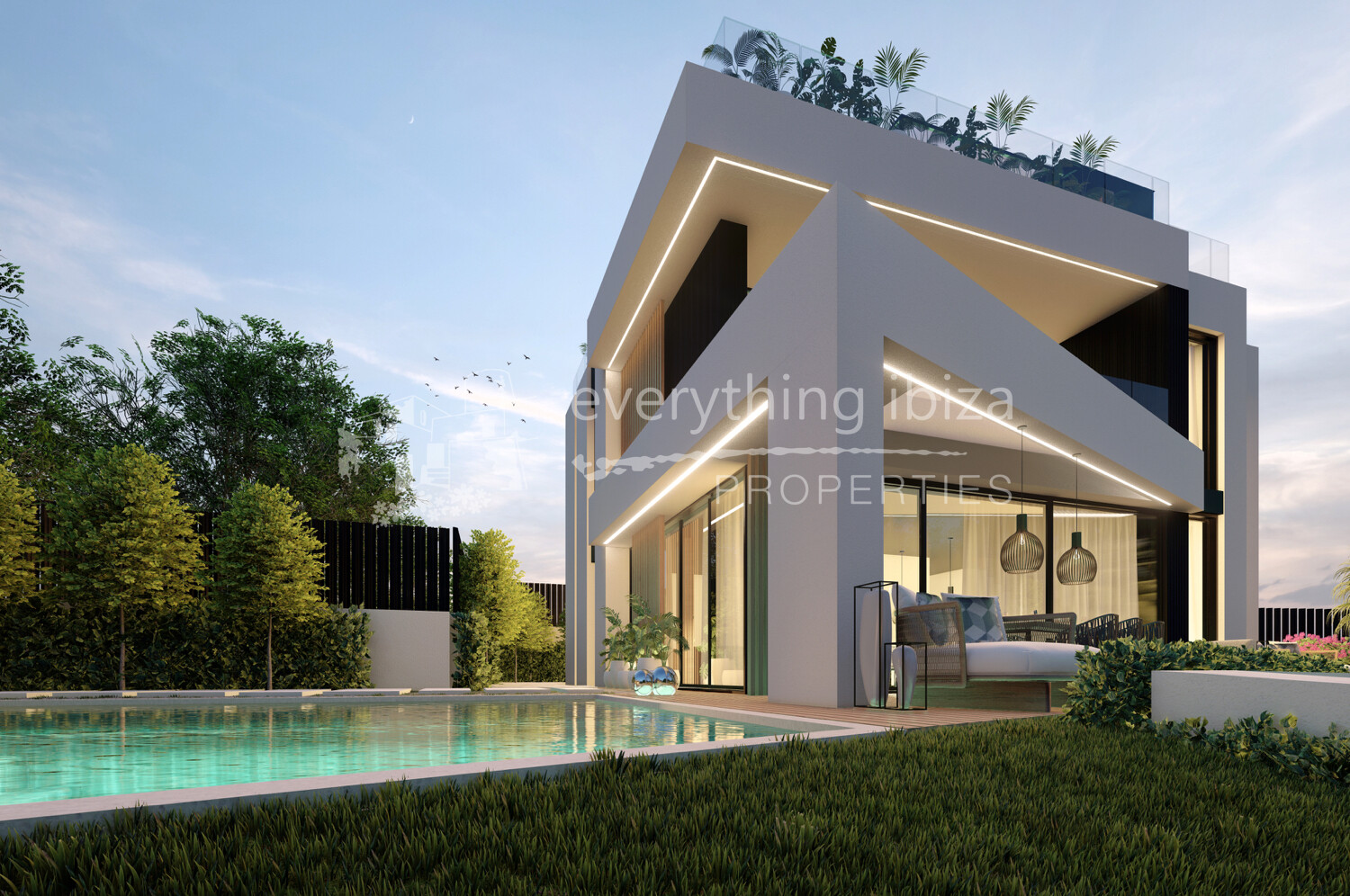 Luxury Brand New Villa with Sea View Roof Terrace, ref 1660, for sale in Ibiza by everything ibiza Properties
