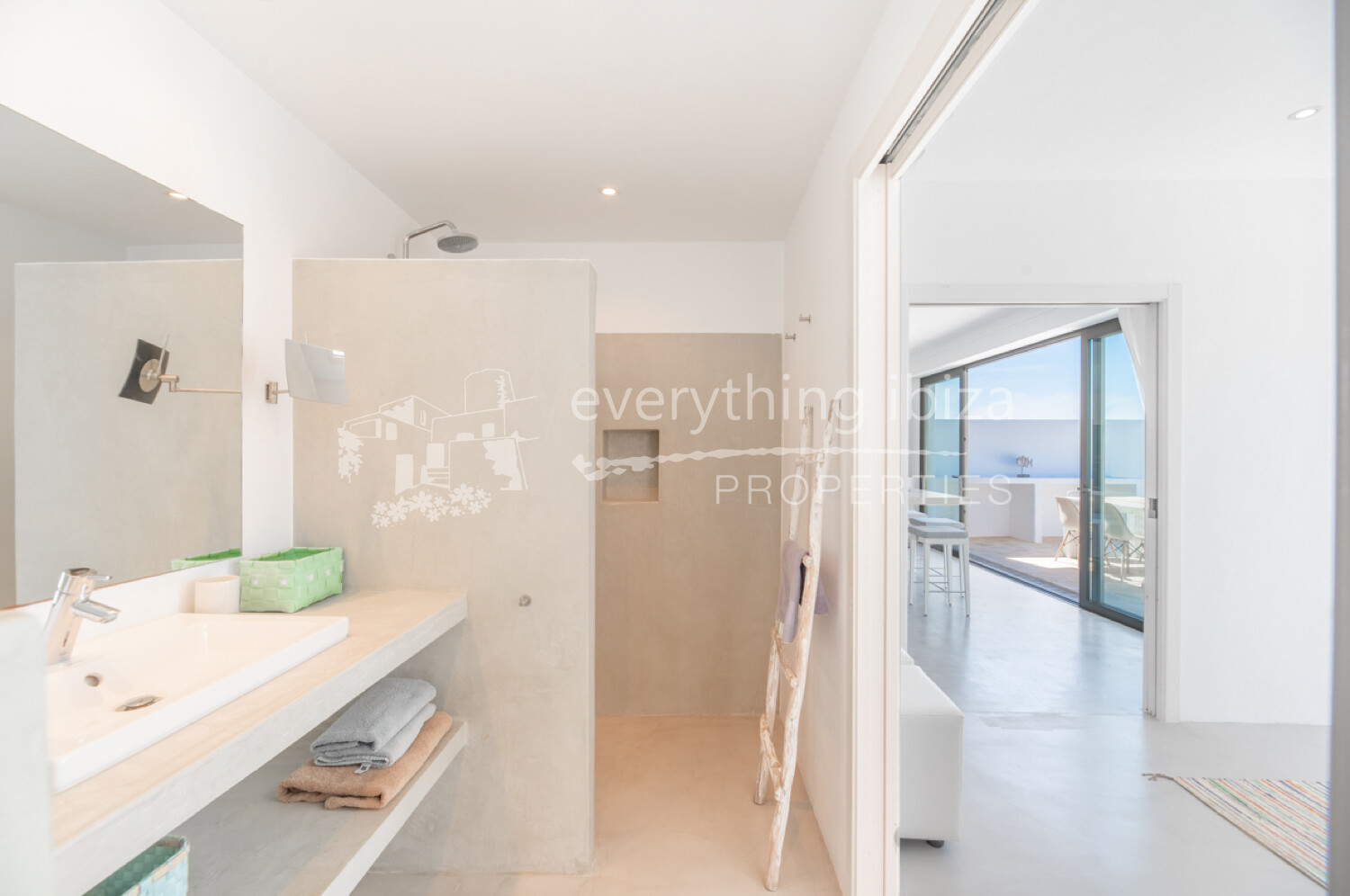 Modern Sea View Semi Detached House with Private Pool in Picturesque Cala Vadella, ref. 1687, for sale in Ibiza by everything ibiza Properties