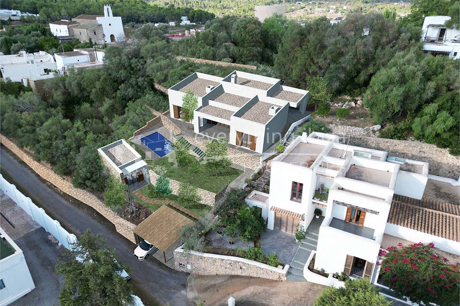 Attractive Plot of Land with Project/Plans for a 4 Bedroom Villa with Swimming Pool, ref. 1691, for sale in Ibiza by everything ibiza Properties