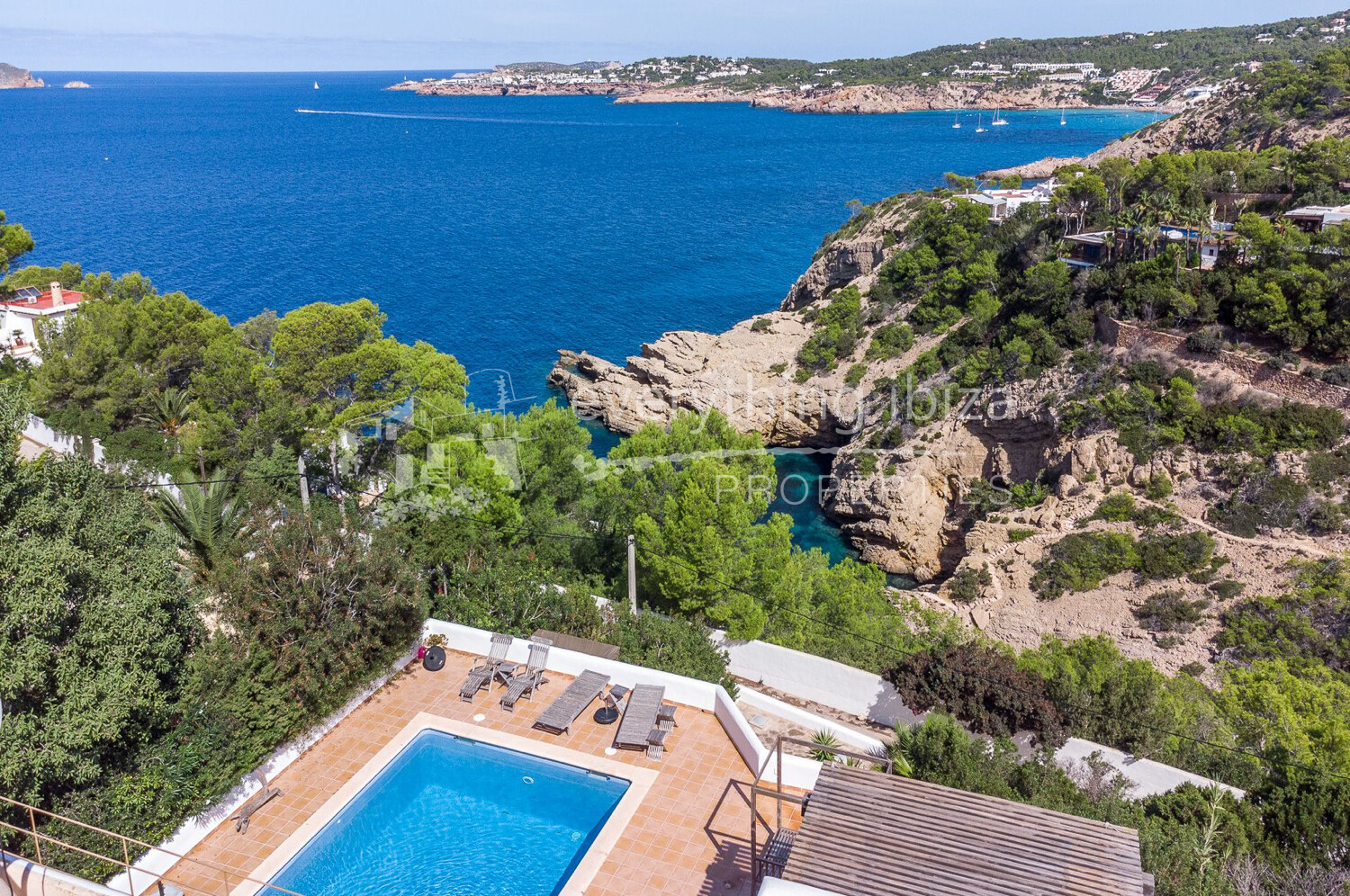 Charming Elegant Villa with Super Sea & Coastline Views in Peaceful Cala Moli, ref. 1704, for sale in Ibiza by everything ibiza Properties