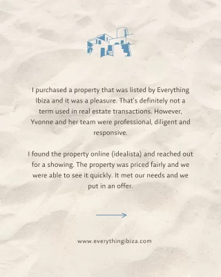 ✨ From offer to keys in hand in just 40 days! ✨We love hearing success stories like these from our clients.When A. Matthews found our property advert on Idealista, Yvonne guided them through every step — coordinating between international buyers and sellers, navigating powers of attorney, foreign consulates, even a customs’ strike — all while keeping the process calm, clear and stress-free.If you value your time in the arduous process of purchasing in Ibiza, our team is here to give you peace of mind from start to finish 🏡🔒👩🏼‍💻 yvonne@everythingibiza.com / scarlett@everythingibiza.com☎️ (+34) 971 80 36 80www.everythingibiza.com